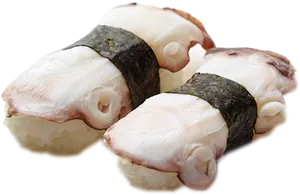 Fresh Octopus Nigiri Sushi PNG Image