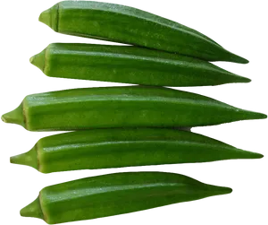 Fresh Okra Pods Transparent Background PNG Image