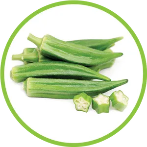 Fresh Okra Podsand Slices PNG Image