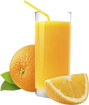 Fresh Orange Juice Glass With Oranges PNG Image