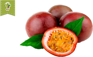 Fresh Passion Fruit Display PNG Image