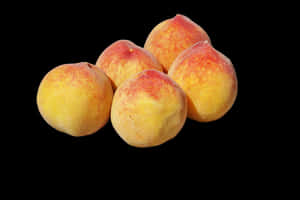 Fresh Peaches Black Background PNG with transparent background