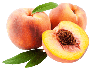 Fresh Peaches With Leaf.png PNG image with transparent background