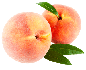 Fresh Peacheswith Leaves PNG image with transparent background