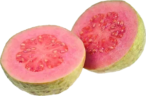 Fresh Pink Guava Halves PNG Image