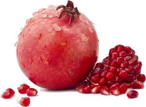 Fresh Pomegranateand Seeds Isolated PNG Image