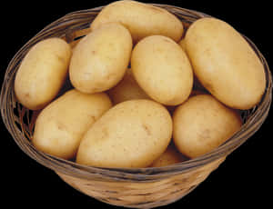 Fresh Potatoesin Basket PNG with transparent background