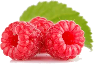 Fresh Raspberrieswith Leaf.png PNG Image