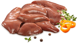 Fresh Raw Liverwith Herbsand Spices PNG with transparent background