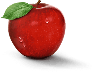 Fresh Red Applewith Water Droplets.png PNG with transparent background