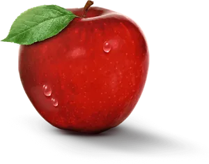 Fresh Red Applewith Water Droplets.png PNG Image