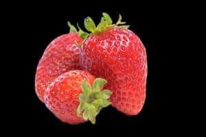 Fresh Strawberries Black Background PNG image with transparent background