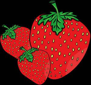 Fresh Strawberries Illustration PNG image with transparent background