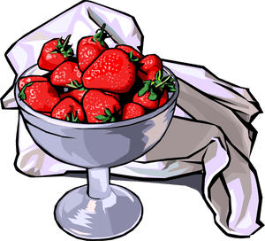 Vector Illustration Of Edible Fruit Strawberries In - Animated Bowl Of Strawberries, HD Png Download PNG image with transparent background