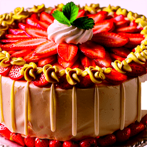 Fresh Strawberry Cake PNG saj69 PNG