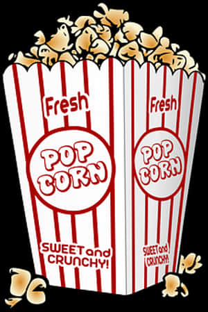 Fresh Sweet Crunchy Popcorn Bucket PNG image with transparent background