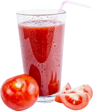 Fresh Tomato Juice Glass PNG Image