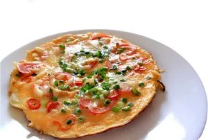 Fresh Vegetable Omelette Plate PNG Image