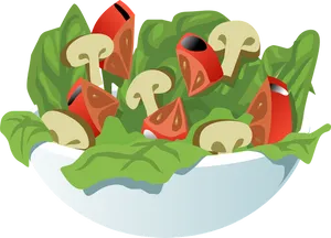 Fresh Vegetable Salad Illustration.png PNG Image