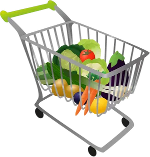 Fresh Vegetablesin Shopping Cart PNG Image