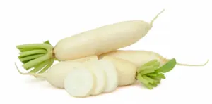 Fresh White Daikon Radishes PNG Image