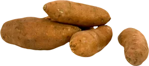 Fresh Whole Potatoes Isolated PNG Image