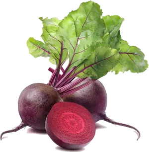 Fresh Wholeand Halved Beetroot PNG Image