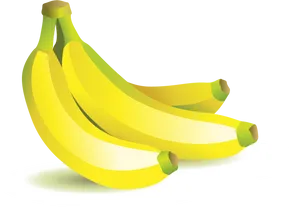 Fresh Yellow Bananas Illustration PNG Image