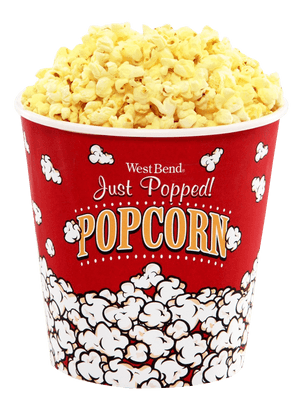 Freshly Popped Popcorn Bucket PNG image with transparent background
