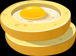 Fried Eggon English Muffin Vector PNG with transparent background