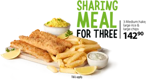 Fried Fish Sharing Meal For Three PNG Image