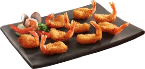 Fried Prawns Platter Dish PNG Image