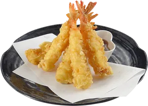 Fried Prawnson Plate PNG Image