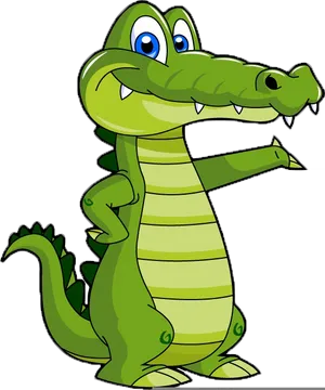 Friendly Cartoon Alligator Standing PNG Image