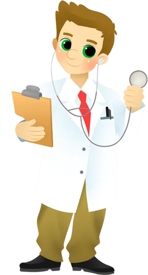 Friendly Cartoon Doctor Clipart PNG Image