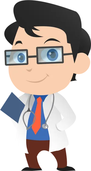 Friendly Cartoon Doctor Clipart PNG Image