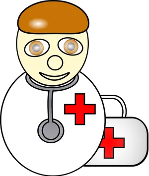 Friendly Cartoon Doctor Clipart PNG Image