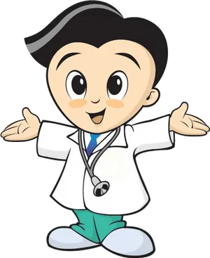 Friendly Cartoon Doctor Clipart PNG Image