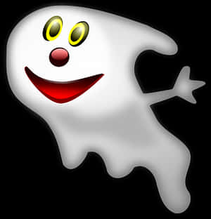 Friendly Cartoon Ghost PNG image with transparent background
