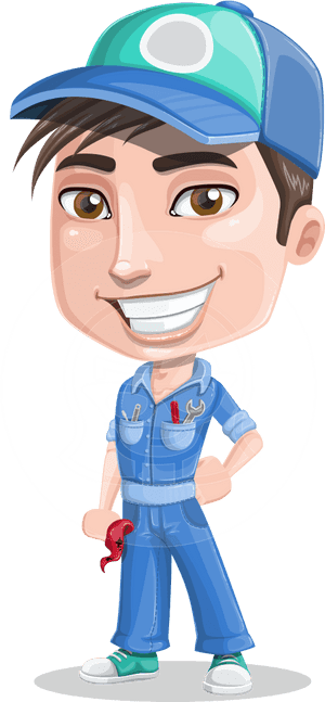 Png Black And White Ashton The Mechanic Vector Cartoon - Mechanic Vector Png, Transparent Png PNG with transparent background