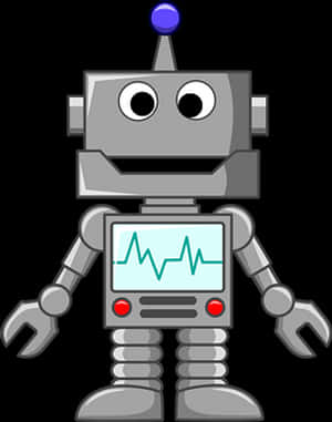 Friendly Cartoon Robot PNG with transparent background