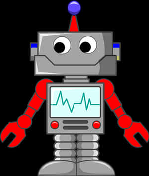 Friendly Cartoon Robot PNG with transparent background