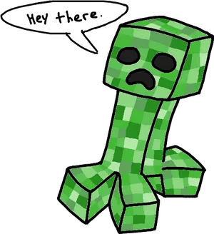 Friendly Creeper Greeting PNG Image