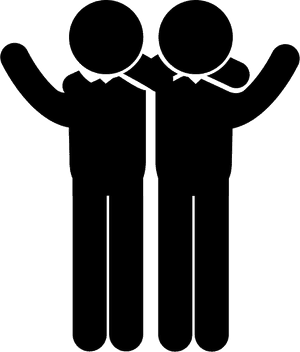 Two Men Side By Side In A Hug With Raised Arms - Symbol Of Accepting Others, HD Png Download PNG with transparent background