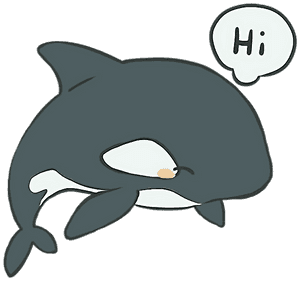 #orca #whale #animation #text #kawaii #animal #freetoedit - Orca Kawaii, HD Png Download PNG image with transparent background