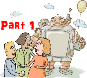 Friendly_ Robot_ Greeting_ People_ Part1 PNG image with transparent background