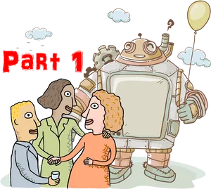 Friendly_ Robot_ Greeting_ People_ Part1 PNG Image