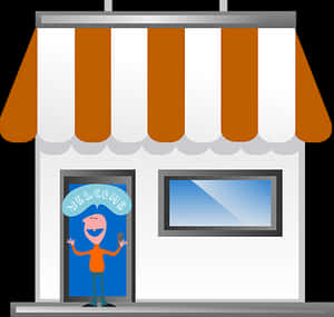Friendly Storefront Welcome PNG image with transparent background