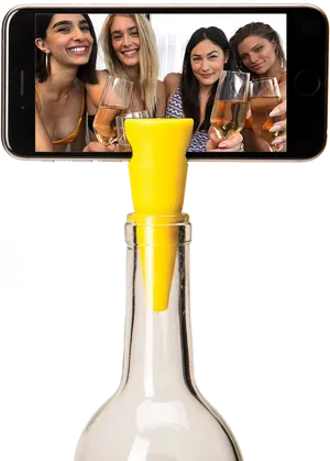 Friends Selfie With Wine Glasses PNG Image