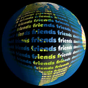 Friends Word Globe PNG with transparent background
